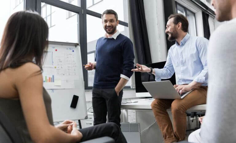 Business coworkers discussing new ideas