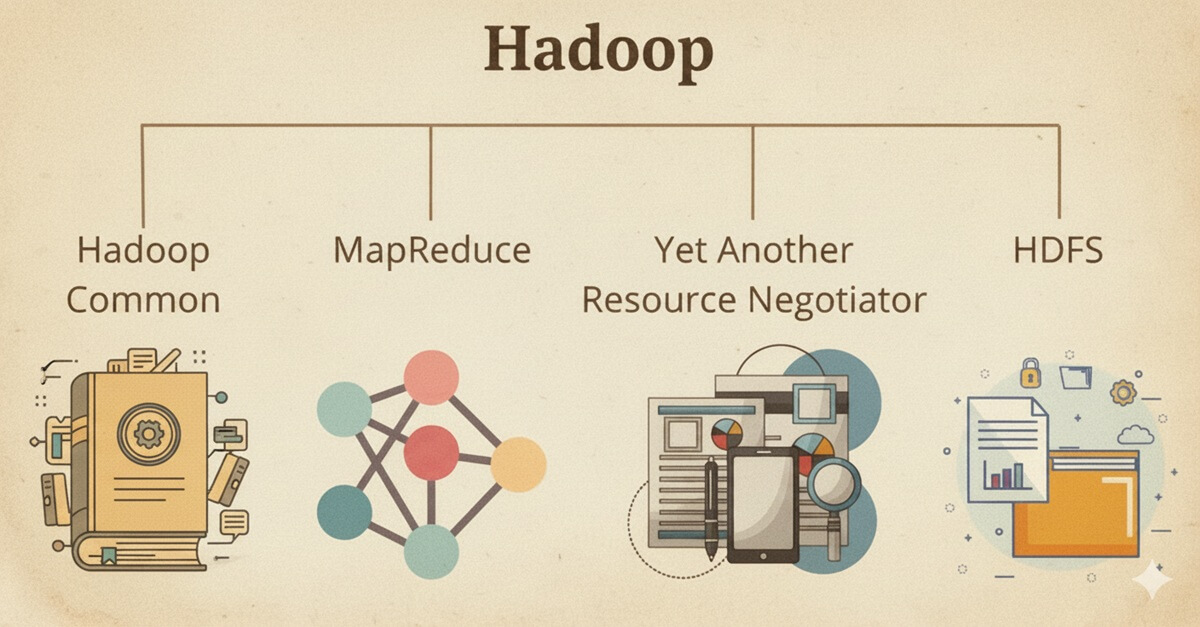 Diagrama con componen de Hadoop