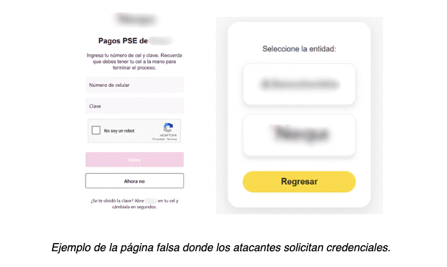 Ejemplo de campaña maliciosa que imita la identidad bancaria (BRE-B)