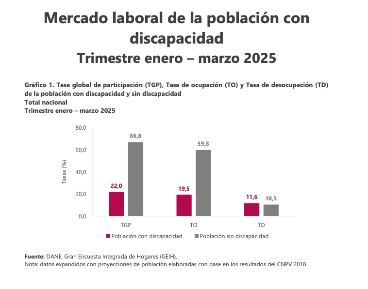 Mercado laboral de la población con discapacidad en Colombia (2025)