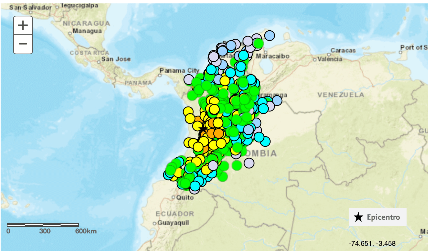 sismo en Colombia conectividad